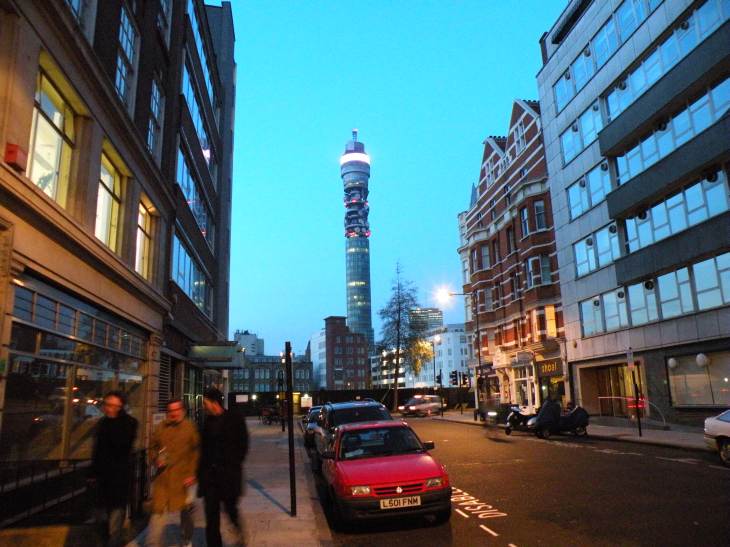  BT Tower, tombe de la nuit