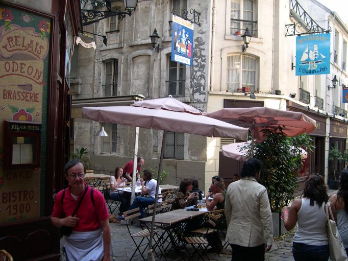  terrase de bistrot,  Cour du Commerce Saint-Andr, 6e