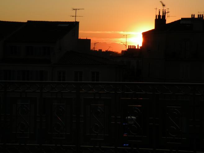  coucher du soleil, quartier de la gare