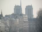  tours de Notre-Dame dans la brume d'hiver