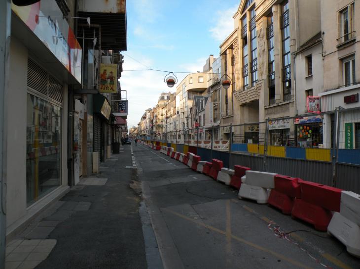  la rue de Vesle en chantier
